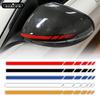 2 Sets 4PCS Car Stripe Stickers, Black/Silver 20*0.7cm Vinyl Decals for Truck Rearview Mirror & Vehicle Body Accessories