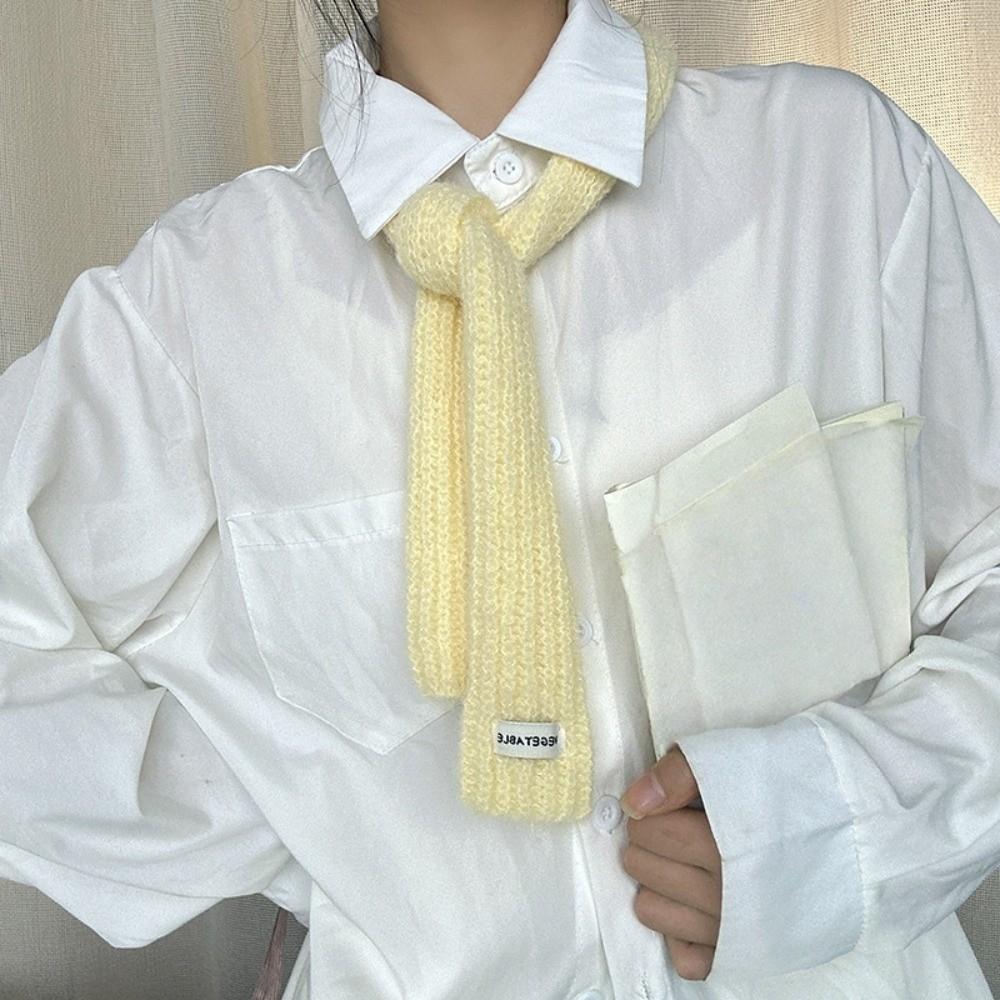 Korean Style Knitted Scarf Solid Color Sweet Scarf Cool Long Narrow Scarves  Spicy Girl