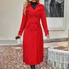 Women's Long Wool Coat Double-Breasted Peacoat Classic Notch Lapel Trench Coat Casual Fall Winter Overcoat