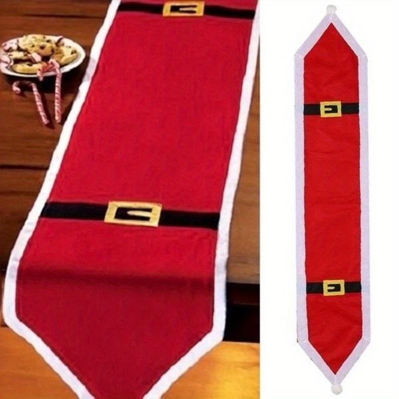 1PC 180*35CM Christmas Holiday Santa Claus Tablecloth Embroidered Table Runner