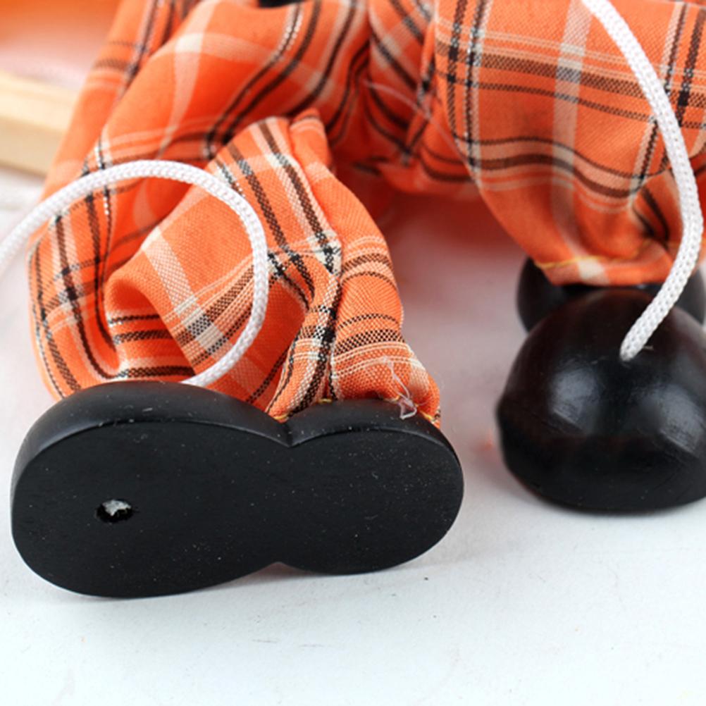 

Забавная красочная марионетка на веревочке, винтажный клоун, деревянная марионетка, игрушки ручной работы, совместная деятельность красный