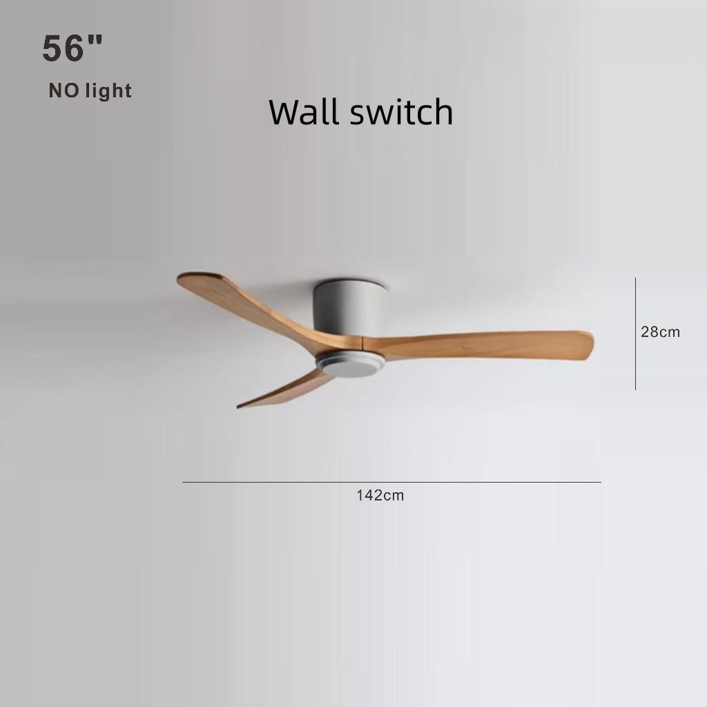 Nordic Minimalist Variable Frequency Fan Living Room Bedroom Solid Wood Ceiling Fan Creative Villa Hotel Decoration Fan