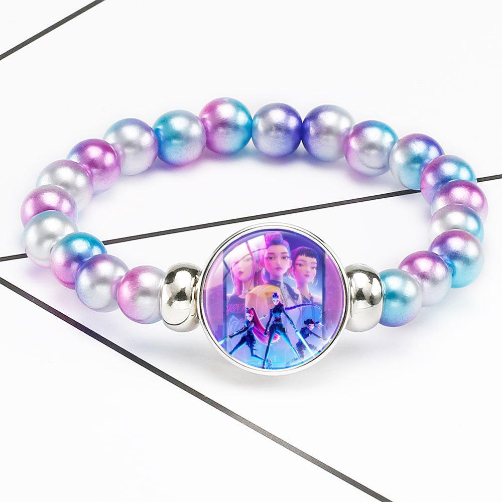 Gradual Change Beaded Bracelet Rumi Zoey Mira Embedded Crystal Bracelet Hidden Buckle Removable Elastic Jewelry