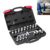 Heavy Duty Car Alloy Steel Socket Wrench Kit For Automotive Maintenance Includes 18 Precise Fit Socket And Storage Case