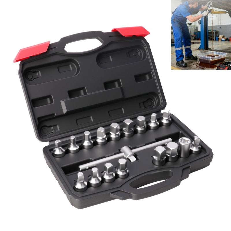 Heavy Duty Car Alloy Steel Socket Wrench Kit For Automotive Maintenance Includes 18 Precise Fit Socket And Storage Case
