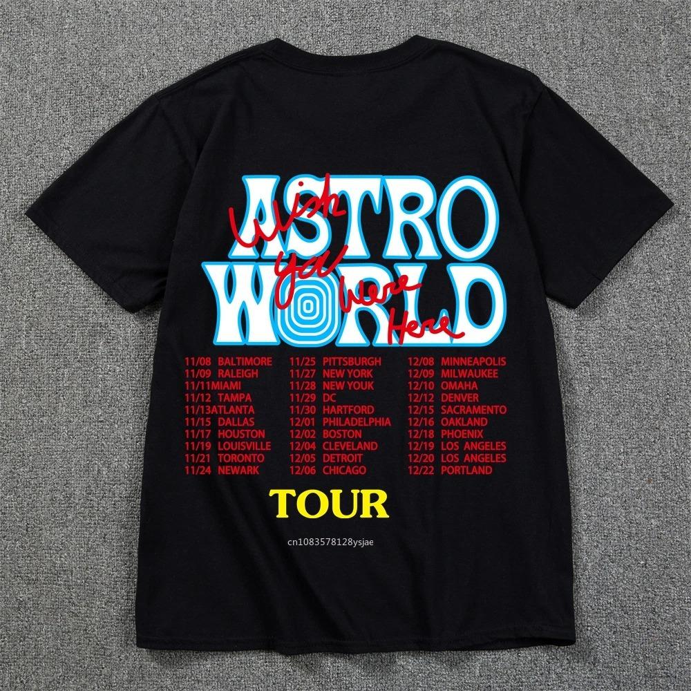 Nuova T-shirt Hip Hop Estiva Uomo Donna Cactus Jack Harajuku T-shirt WISH YOU WERE HERE Stampa Lettere Magliette Top