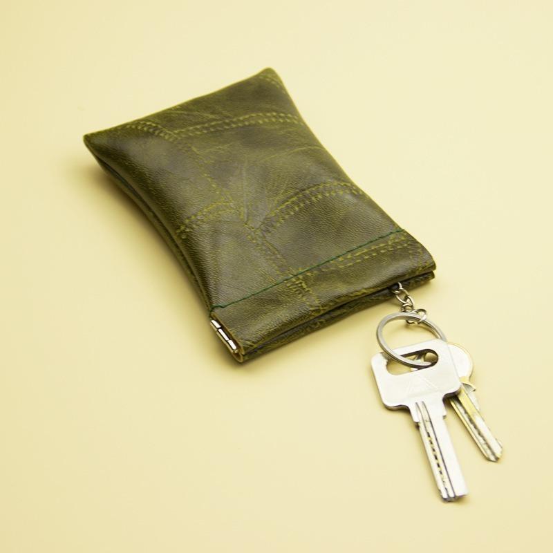 New Fashion Leather Long Pocket Key Wallet Keyring Coin Purse Women Men Small Short Money Change Bag