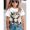 Fashion Children's Clothing Crew Neck Short Sleeve 3D Casual Color Printing Casual Short Sleeve Crew Neck T-Shirt