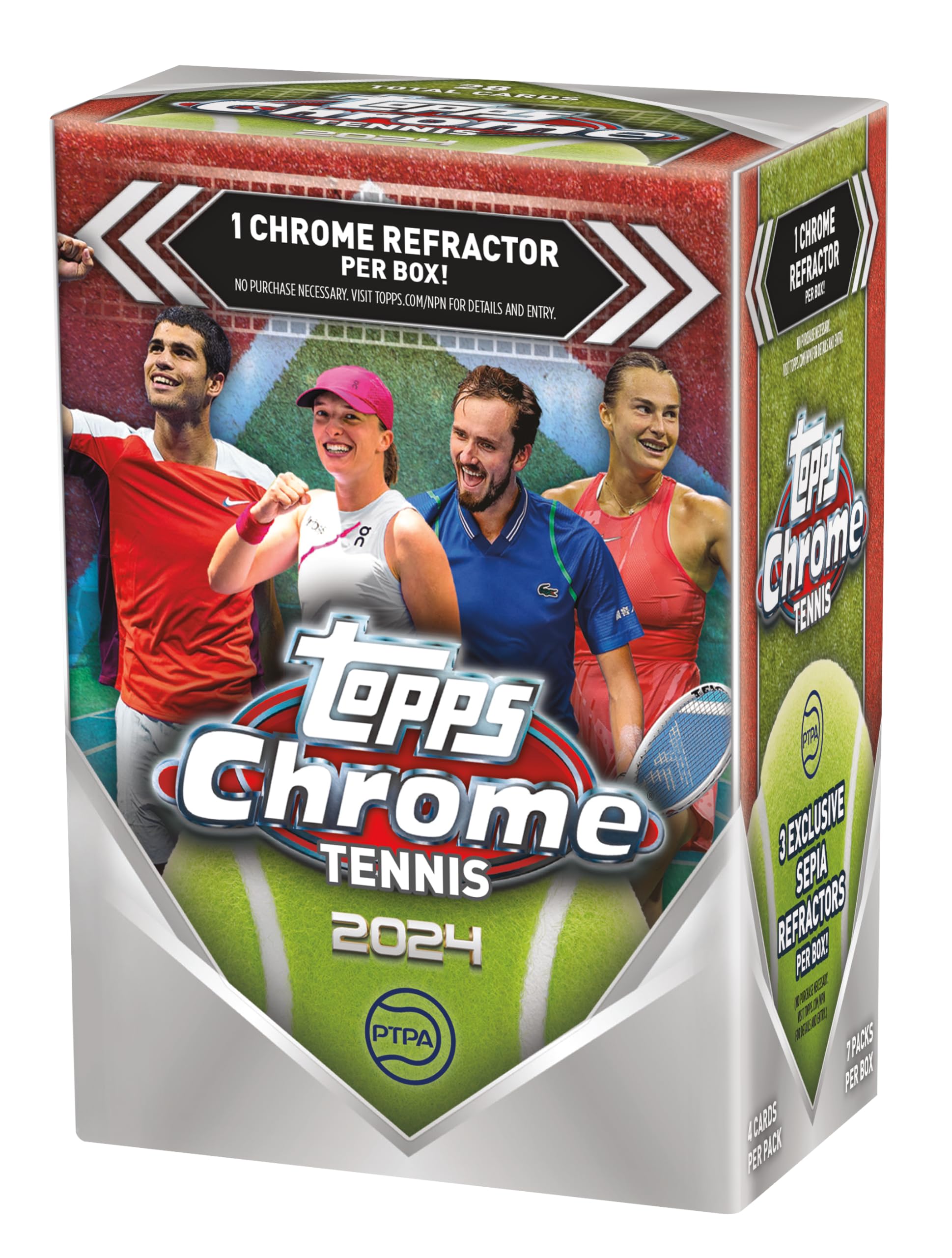 2024 Topps Chrome Tennis Розничная ценностная коробка.