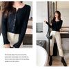 Women's Wooden Ear Knitted Cardigan Short Spring and Autumn Thin Fashion Slim Sweater Coat