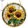 Sonnenblumen-Sonnenuntergangs-Berglandschaft Sonnenfänger Buntglas Rundes Acryl Hängende Dekoration Geeignet für Fenster Sonnenfänger Tür, Sonnenfänger