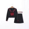 Einheitliches Rotes Sanben Matrosenuniform Schulangebot Rock Echtes Set College-Stil Faltenrock