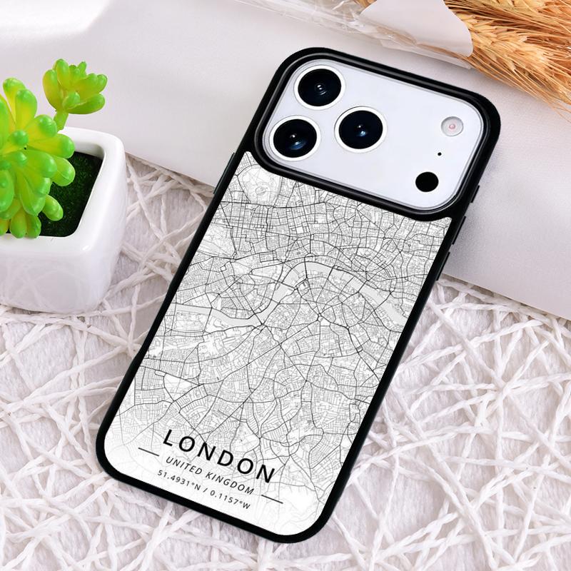

Ins Travel Country Sketch City Map Phone Case for iPhone 17 Air 16 15 11 12 14 13 Pro Max Shockproof Cover iPhone 15 Plus