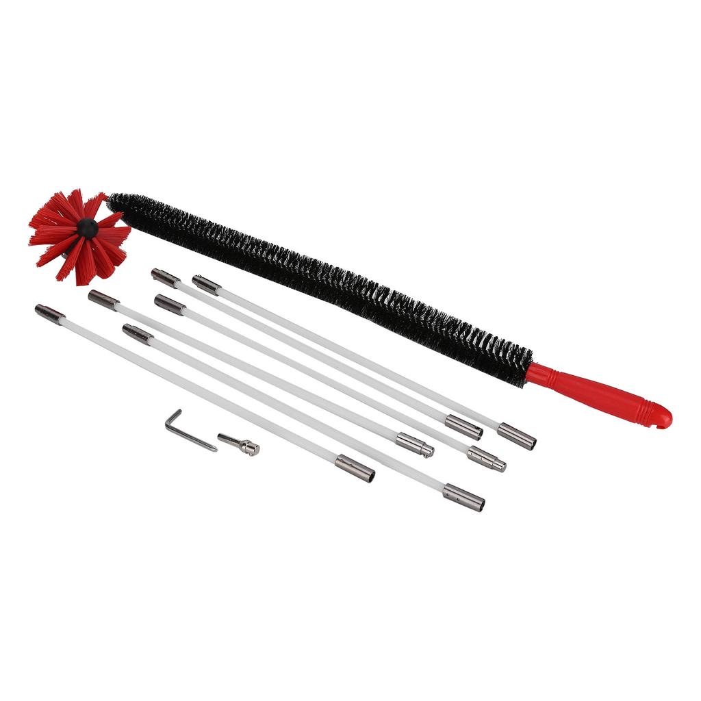 Szczotka Kominowa Typu Naciskowego Trwały Nylon Miękka Trwała Mały Rozmiar Szczotka do Czyszczenia Ścian Wewnętrznych(Czarny Nowy