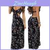 Damen Sexy Schwarzes Floral Maxikleid Mit Cut-Out Design Perfekt Für Boho Strandurlaube