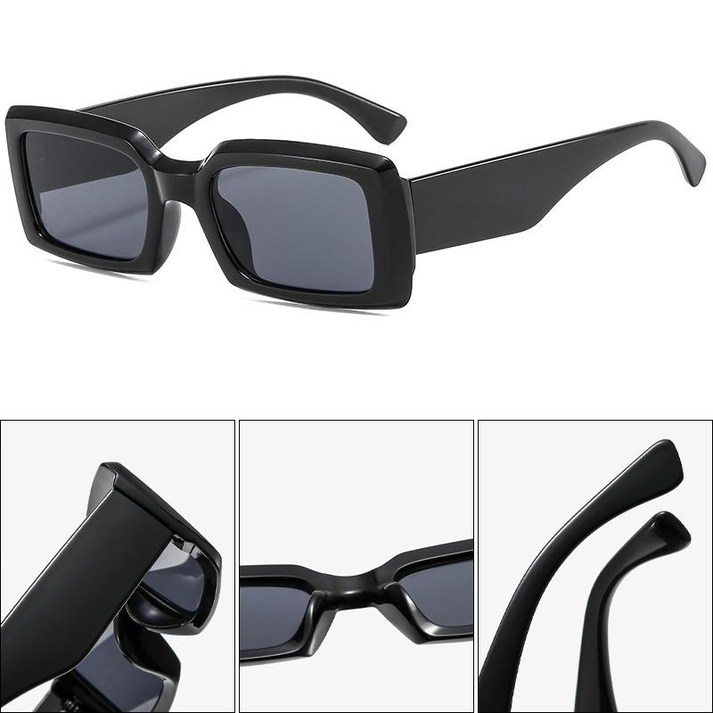 Xiaomi Retro Thick Frame Rectangle Sunglasses Unisex Y2K Wide Temple UV400 Fashion Shades for Street Travel Party Daily Wear