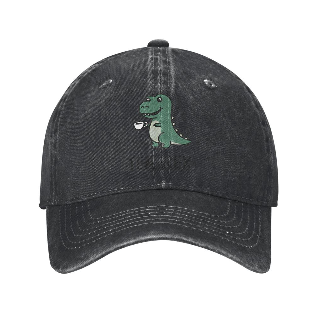 Tea-Rex T-Rex Dinosaur Teacup Baseball Cap Vintage Distressed Denim Cartoon Cute Snapback Cap Men Women Outdoor Adjustable Hats
