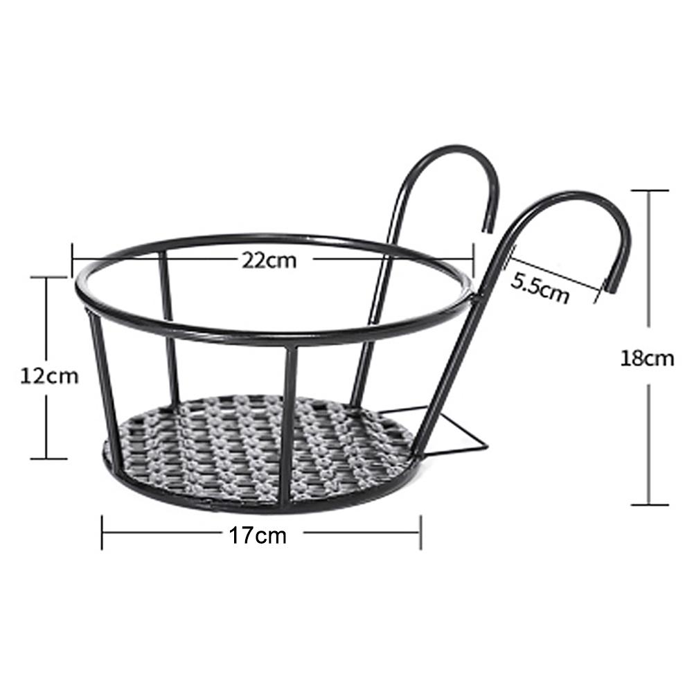 Hanging Balcony Flower Pot Rack Wrought Iron Window Sill Planter Holder Black