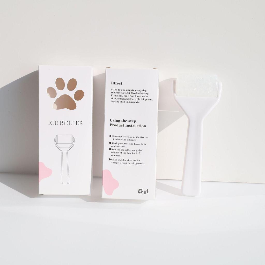 Maseur cu role de gheață translucid pentru față și piele