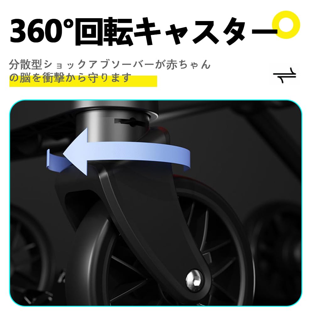 MODONG Leicht und mit großen Reifen und Sonnenschutz Hoch und Hochkohlenstoffstahl Geeignet für und Perfekt für Babypartys B-Typ Kinderwagen, Kompakt,