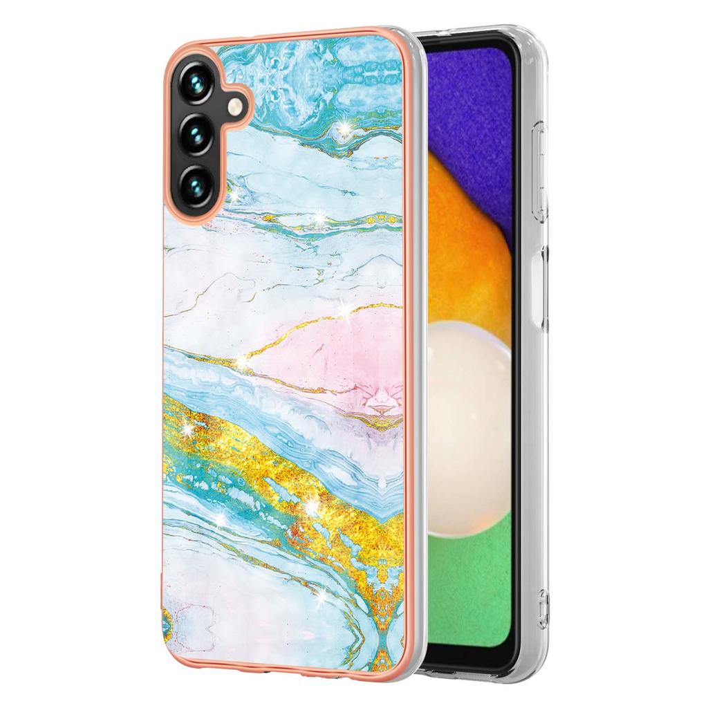 For Samsung Galaxy A36 5G TPU Case with IMD Marble Pattern Electroplated Back Cover