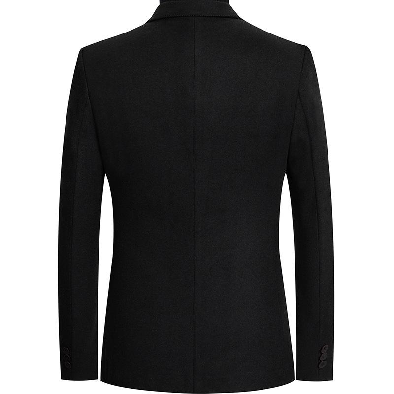 Autumn and Winter Woolen Men's Suit Men's Coat Woolen Small Suit Black Casual Men's Single Suit Men's