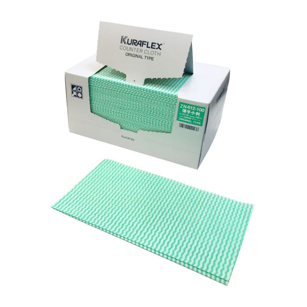 

Kuraflex Kuraray Kuraflex Counter Cloth 100 sheets rayon thin 30 x 61 cm green ZN-612-100 100% non-woven зелёный