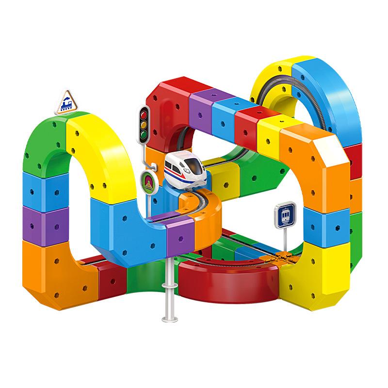 New Electric Magnetic Track Set For Kids With Anti-Gravity Vehicles Stem Building Toys Creative Diy Railway Model Gifts