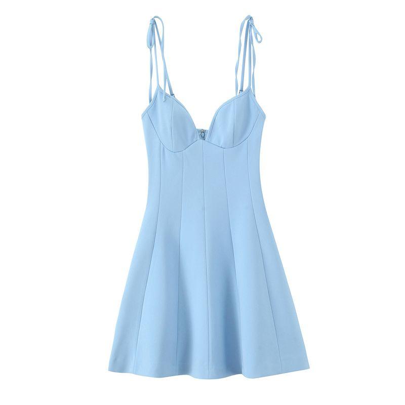 Zbzr Spring New Women Clothes Western Style Fashion Bowknot Decoration Sling Short Dress 2888777 400