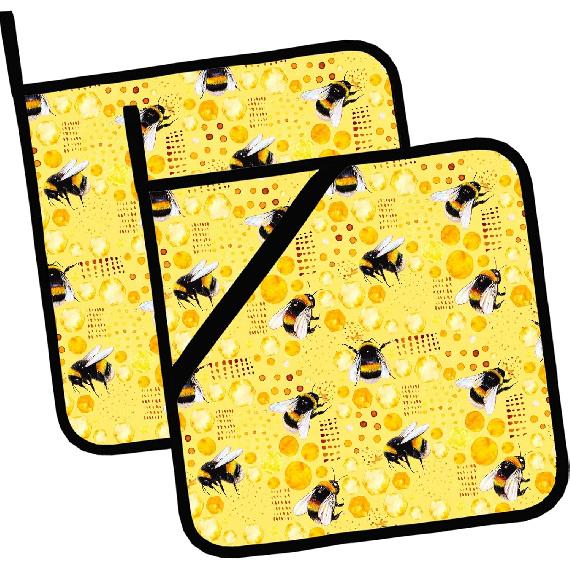 Vintage Floral Pot Holders Set of 2,Kitchen Heat Resistant Potholder for BBQ Cooking Baking,Food Hot Pad for Women Men