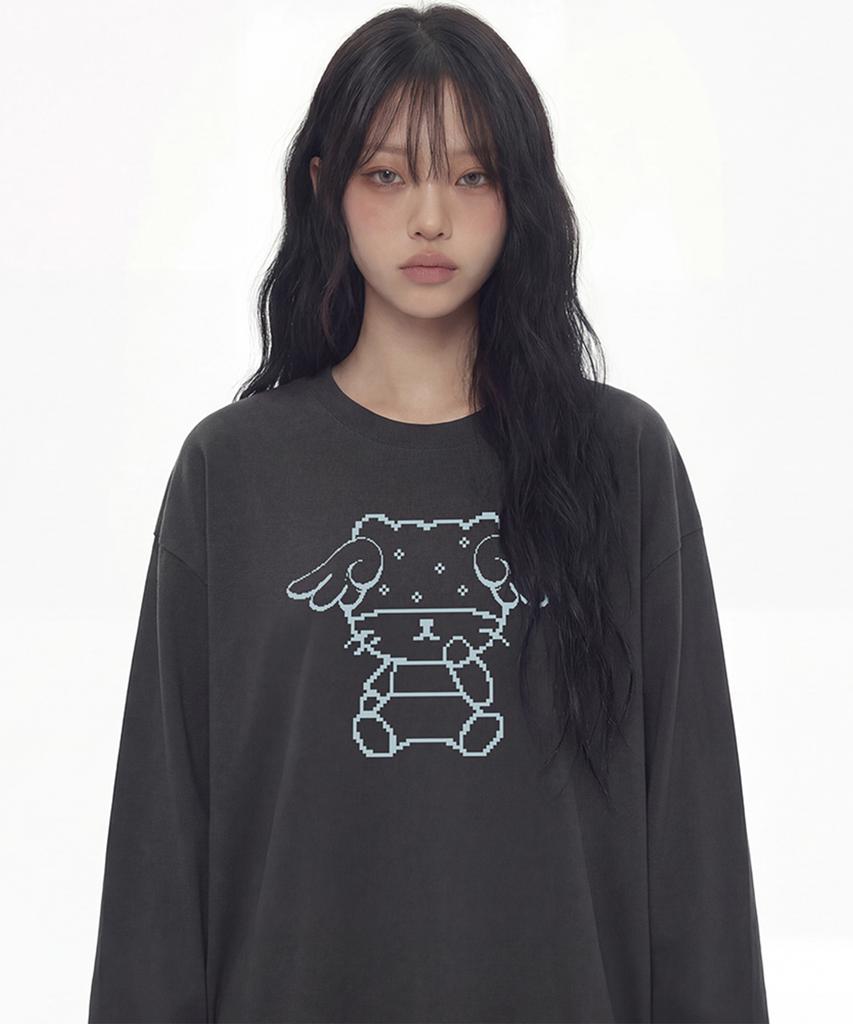 GRAVER [Unisex] Pixel G.O.C.A.T Long Sleeve T-Shirt_3Color