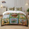 3pcs Easter Egg Print Coreless Down Duvet Cover Set Comfortable Bedroom Bedding Decoration Machine Washable