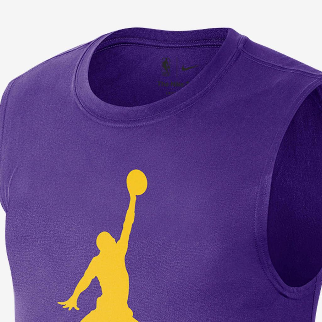 Jordan NBA Essential Los Angeles Lakers Logo Print Quick-Dry Sleeveless Basketball Jersey Men Tops Purple FQ1979-504