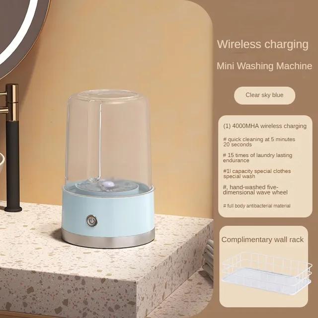Kablosuz Taşınabilir İç Çamaşırı ve Çorap Yıkama Makinesi Şarj Edilebilir Mini Çamaşır Makinesi Seyahat, Ev ve Yurt İçin Çamaşır Kabı ile