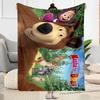 Masha Bear Blanket Soft & Cozy Perfect for Office Seaside Bedding for All Seasons Warmthful Decor Ideal Gift For Birthday Valentine'S Day