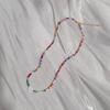 New Nature Shell Love Heart Choker Necklace For Girl Spring Summer Fashion Small Colorful Glass Beads Necklace Gift For Friend