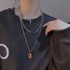 Cross Multi-layer Pendant Necklace Retro Hipster Hip Hop Rock Clavicular Choker Necklace Stainless Steel