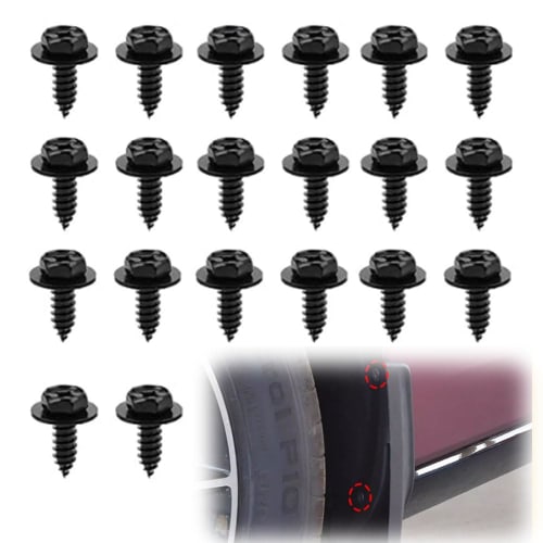 Tapping Screws, Hex Head Screws for Cars (20-Pack) with Washers, Hex Head Screws, Fasteners with Washers, Fastening, Wear-Resistant, Durable, Cross-Gr