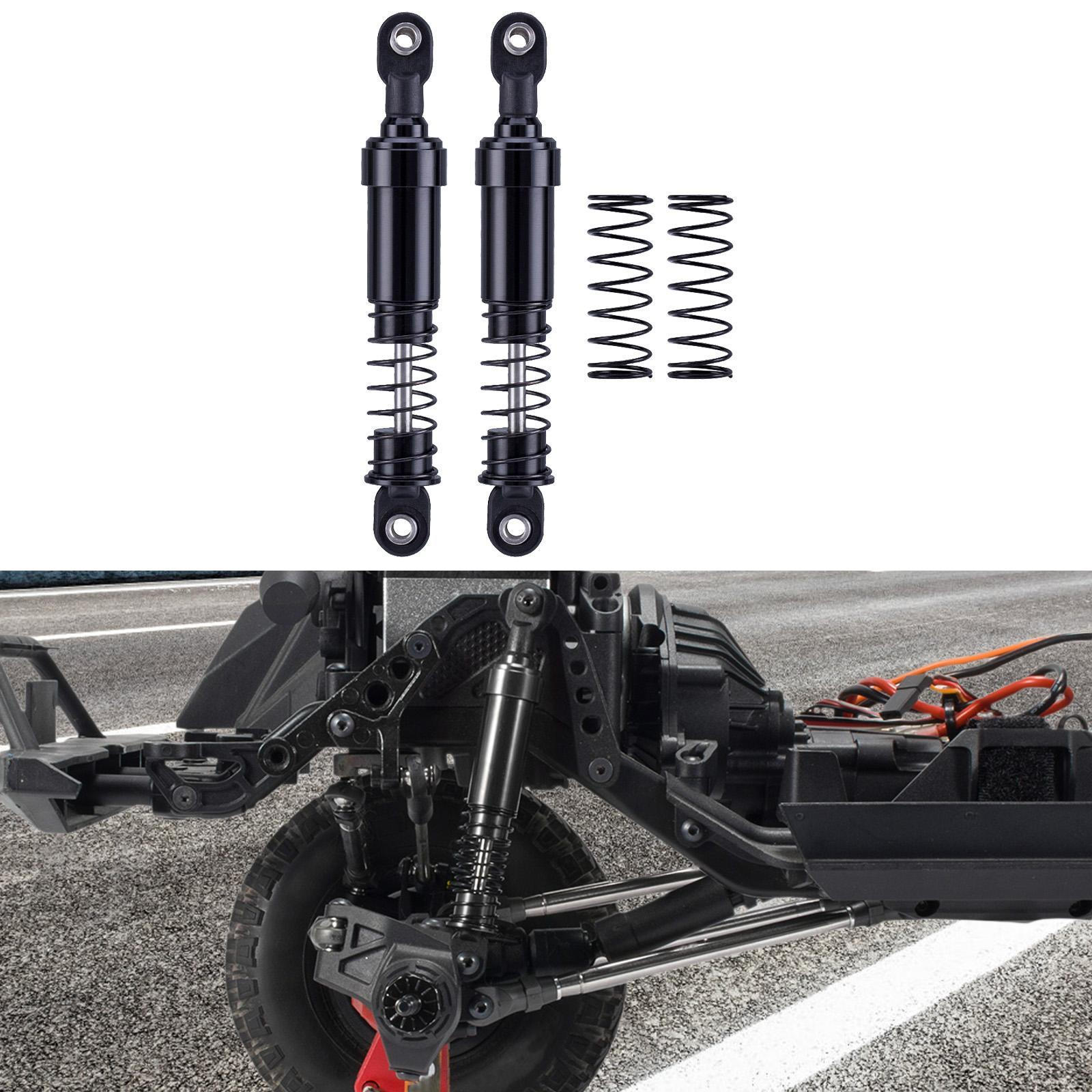 

2 шт. 1/10 RC автомобільний амортизатор амортизатора аксесуар металева пружина, запасні частини, для вантажівок, транспортних засобів чорний