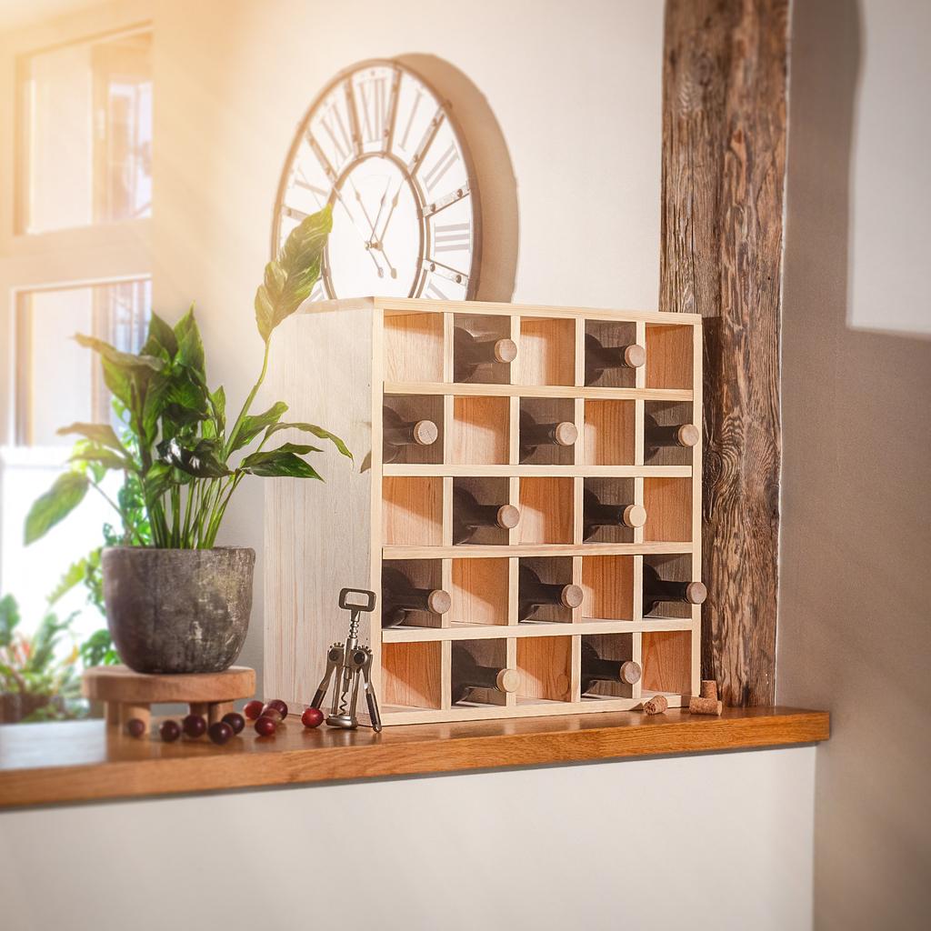 KADAX Weinregal Schachbrett Holz