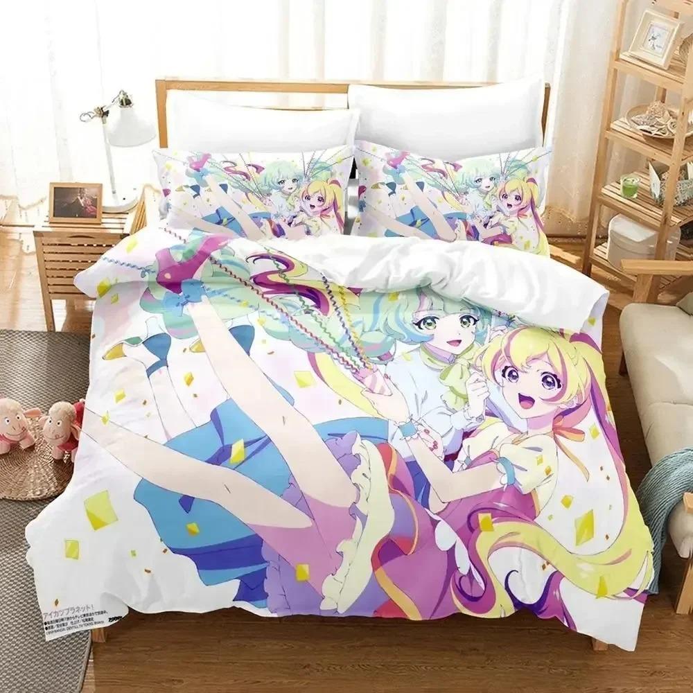 Aikatsu! Beding Set For Bedrom Soft Modern Bedspreads Comefortable Children Kids Soft Duvet Cover Comfortable Quilt Cover And Pilowcase