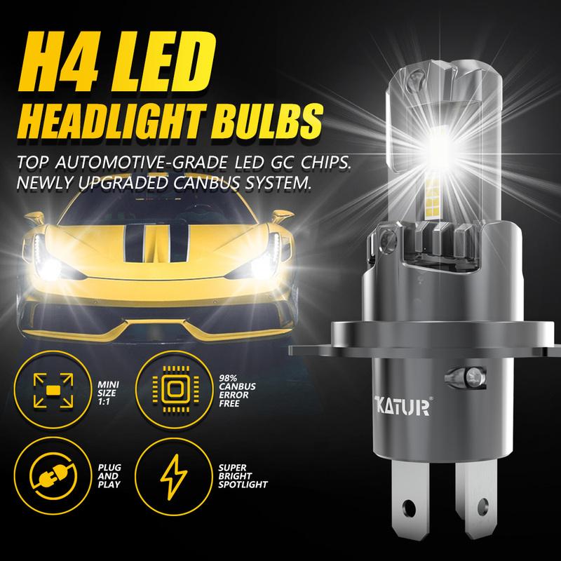Katur 2x H4 9003 HB2 Car Led Headlight Bulb Super Led 6000K White H4 Lamp 9003 Bulb Front Head Lights For Isuzu D-Max Chevrolet 6000 K