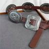 Western Style Cowboy Bohemian Style Belts Y2K Ethnic Style Waistband Punk Metal Carved Belts  Women