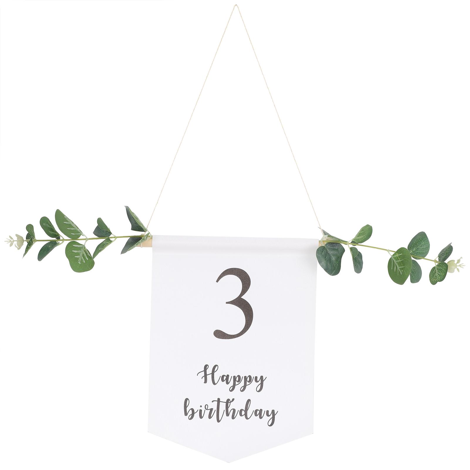 Birthday Flag Vertical Banner with Green Leaves Party Garden Yard Outdoor Home House Decoration