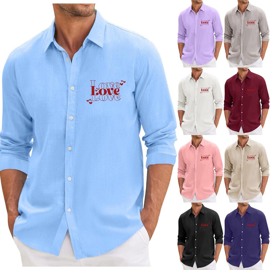 Męska koszula z długim rękawem, luźna, swobodna, z modnymi klapami