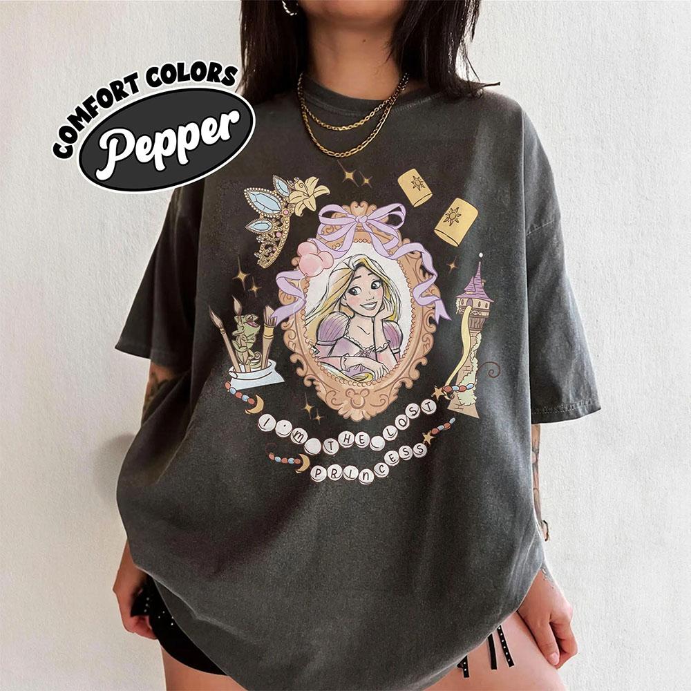 Retro Disney Rapunzel Comfort Color T-Shirt Disney Prinzessin Rapunzel Shirt Damen Lässige Mode Y2K Magic Kingdom Shirt