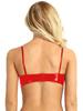 Womens 2Pcs Lingerie Set Wet Look Patent Leather Bra with Panties Teddy Bikini Underwear