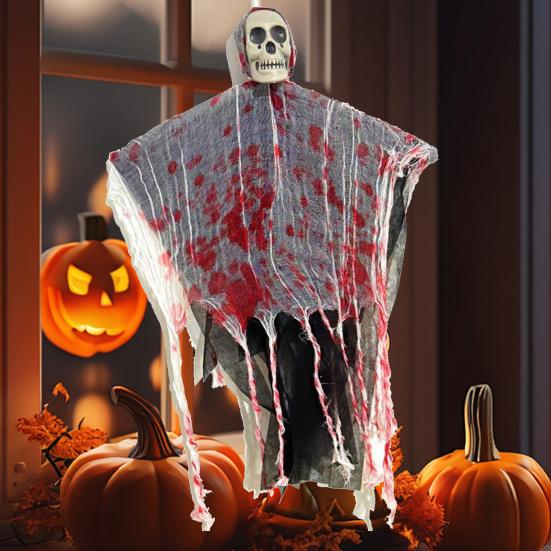 Halloween Hanging Ghost Statue Outdoor Decorative Flying Skull Hanging Ghost Props for Yard Horror House Entrance Decoration