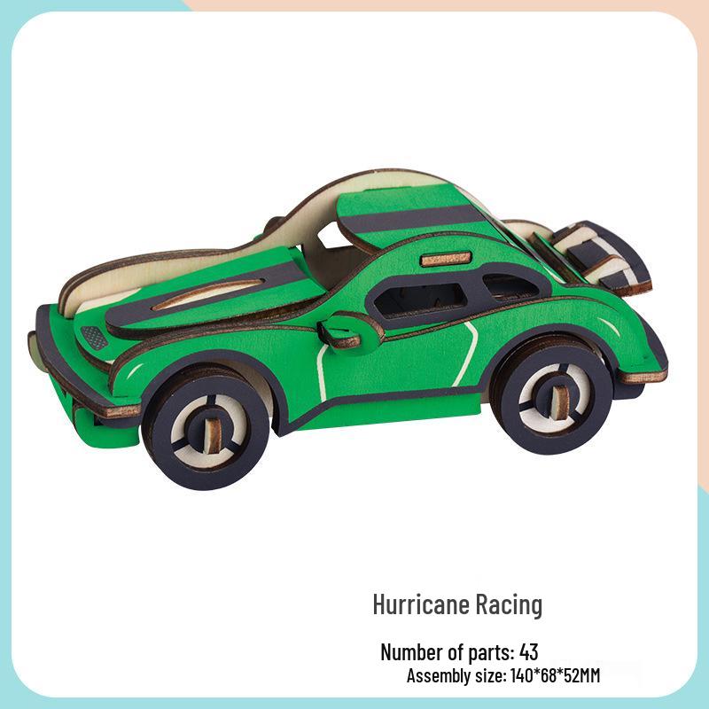 Wooden 3D Puzzle Car - Educational Handmade Toy for Kids