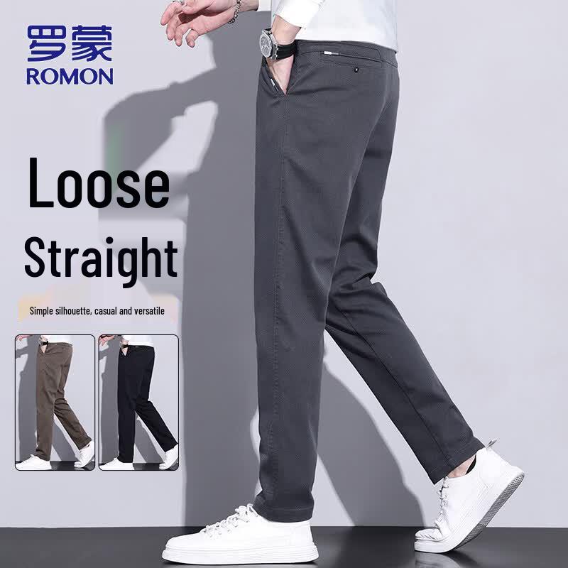 ROMON Men's Straight-Leg Casual Pants